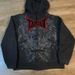 Y2K Skeleton Zipper Hoodie 90s Retro Pattern Printed Zipper Top L Sweatshirt_viptrois.com
