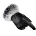 Women's warm gloves autumn and winter PU leather rabbit fur touch screen outdoor cycling plus velvet thickened winter gloves_viptrois.com