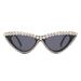 Trendy triangular glasses, fashionable and exaggerated with sunglasses, cat eye patch diamond sunglasses_viptrois.com