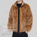 400g Sherpa-Lined Fleece Jacket – Winter-Ready Zip-Up Coat, Korean Oversized Fit, Windproof Stand Collar (M-XXXXL, Black/Army Green/Caramel)_viptrois.com