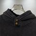 Vintage Americana Fleece-Lined Hoodie – Wax-Dyed Black Pullover With Snap Buttons & Hidden Mouse Pocket_viptrois.com