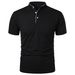 Summer Men's Short Sleeve Collar Tshirts New Solid Color Casual Polo Shirt Trendy Breathable Loose Basic Splice Top_viptrois.com