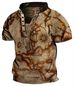 Unbeatable Quality Summer New Men's 3D Printed Navigation Map Compass Youth 6-piece Button Henley Shirt Short Sleeve_viptrois.com
