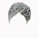 new four season multi color flower solid color wrinkled long one sided appliqué headscarf hat fashionable street photography hat_viptrois.com