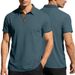 Summer Popular Ice-feeling Men's Short-sleeved Lapel Color-matching Button-up Elastic Casual Polo Shirt_viptrois.com