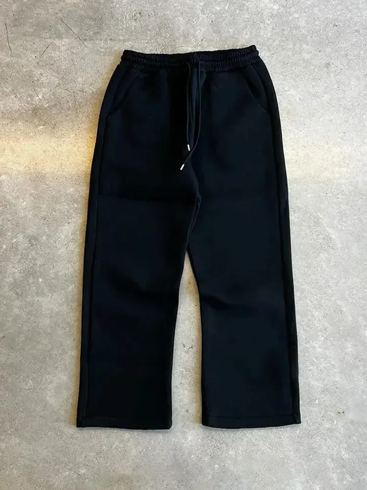 Pullover American Street Tops Y2k Hoodies Solid Sweatshirt And Baggy Sweatpants Couple Hooded Cardigans Pantsuit Mens_viptrois.com