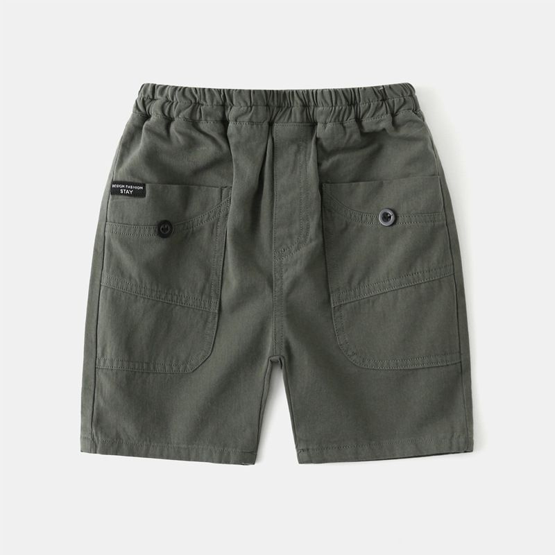 Mother & Kids Fashion Children's Clothing Pants 2025 New Boys' Shorts Korean Version Children's Casual Solid Color Shorts One Piece Trendy_viptrois.com