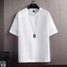 Men's Clothing Solid Color Short Sleeved T Shirt Men's Summer Versatile Student Loose Five Point Sleeve T Shirt Half Sleeved Top Bottoming Shirt_viptrois.com