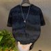 Men's Clothing Summer New Style Distressed Starry Sky Sweatshirt For Men, Gradient Top, Loose Pullover Short Sleeved T Shirt_viptrois.com