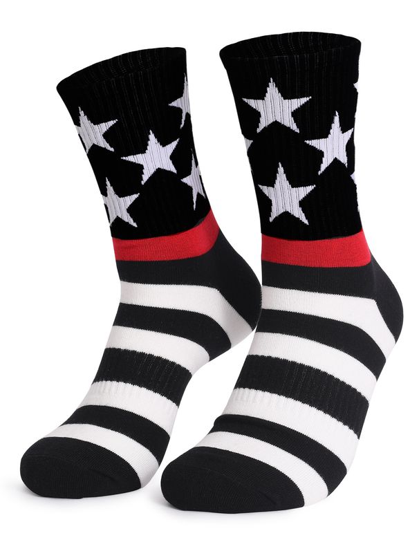 New American Flag Independence Day gift printed cotton men's and women's mid-tube socks_viptrois.com