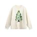 Men's Vintage Knit Sweater – Oversized Christmas Tree Embroidery Pullover, Streetwear Loose Fit Crewneck Top For Teens & Young Adults_viptrois.com