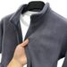 Aoli Velvet Sweatshirt Men Stand Collar Zipper Cardigan Autumn Winter Men's Thickened Warm Fleece Solid Color Jacket_viptrois.com