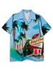 Men's Clothing Fashion Brand Summer Loose Thai Casual Hawaiian Short Sleeved Shirt Men's Couple Vacation Beach Flower Shirt Trend_viptrois.com