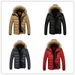 "Men's Heavyweight Hooded Down Jacket – Winter-Ready Parka With Velvet Lining (Khaki/Red/Black/Dark Blue, M-6XL)"_viptrois.com
