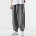 Men's Clothing style cotton and linen straight pants men's retro harem bloomers men's linen cool Ruyi pants_viptrois.com