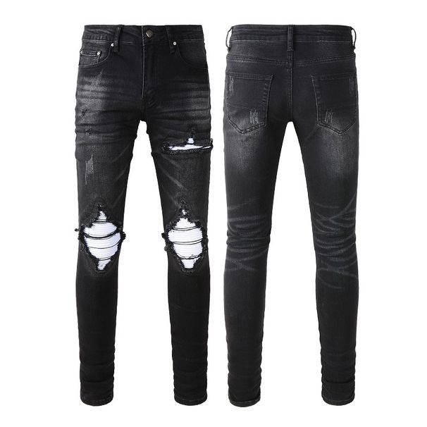 Men's Clothing Fashion Brand Men And Women's Casual Pants American Retro Washed Hole Jeans Men's Pants Men's Hole Jeans 1343_viptrois.com