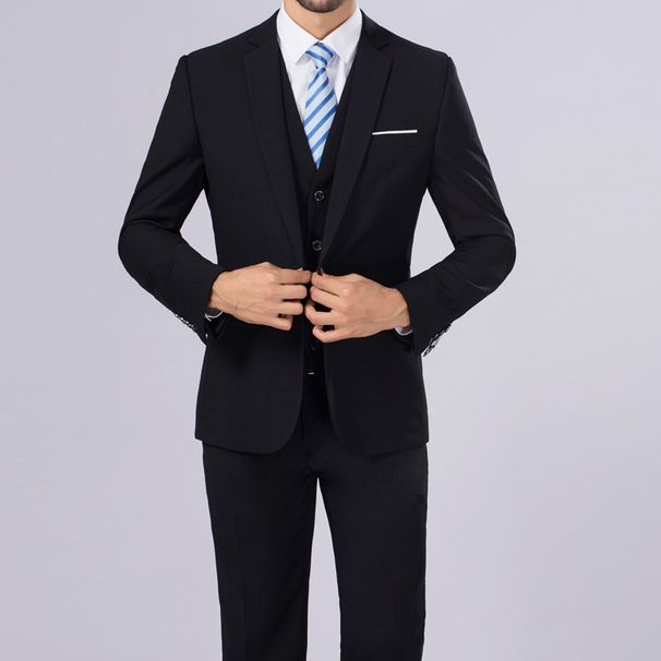 Men's Clothing men's three piece suits men's suits style slim casual groom best man wedding dress_viptrois.com