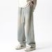 "Men's Relaxed-Fit Drawstring Jeans – Breathable Cotton Straight-Leg Pants (S-3XL, Black/Light Blue/Dark Blue/Dark Gray/Yellow Clay)"_viptrois.com
