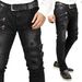 Men's Clothing New Motorcycle Personalized Jeans Stretch Slim Pants Men_viptrois.com