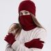 winter warm wool hat scarf gloves three piece set outdoor windproof adult knitted hat three piece set_viptrois.com