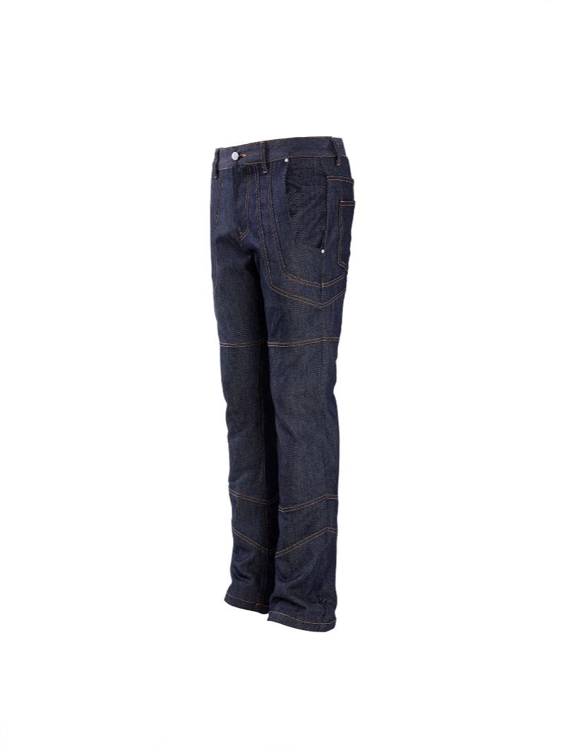 Men's Clothing High Street Multi Panel Three Dimensional Tailoring And Splicing Original Color De Starched Blue Slim Fit Flared Jeans_viptrois.com