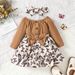 Mother & Kids Children's Pit Striped Tops Butterfly Print Dresses_viptrois.com