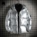 Men's Clothing Winter Fashion Thickened Hooded Cotton Coat Glossy Cotton Jacket Silicone Small Logo Casual Puffer Jacket Cotton Coat_viptrois.com