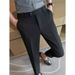 Men's Clothing White Drape Anti Wrinkle Ice Silk Cropped Trousers Men's Slim Fit Casual Trousers Trendy Fashion Versatile Trousers_viptrois.com