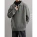 Men's Clothes Light Wind Polo Neck Sweater Men's Retro Trend Brand Loose Warm Lapel Sweater Top_viptrois.com
