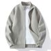 Men's Slim Fit Knit Zip-Up Cardigan Semi-Turtleneck Casual Sweater For Autumn Winter_viptrois.com