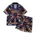 Men's clothing high street floral shirt suit style full print positioning shirt casual cardigan shorts matching men_viptrois.com