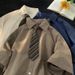 Short Sleeved Workwear Men's Summer Tie, DK Uniform Shirt, Rugged And Handsome, High-end Brand, Trendy Couple, College_viptrois.com