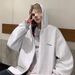 Autumn And Winter Men's Loose And Simple Hooded Sweater Cardigan Men_viptrois.com