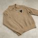 Unisex Vintage Embroidered Half-Zip Sweater – Oversized College Style Pullover With Triangle Logo (S-XXXL, Black/Grey/Khaki)_viptrois.com