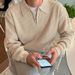 Men's Slim Fit Polo Collar Half-Zip Knit Sweater - Breathable Stretchable Business Casual Pullover For Youth & Adults_viptrois.com