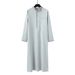 Men's Clothing Loose Stand Collar Robe Embroidered Long Sleeves Pockets Longer_viptrois.com