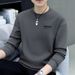 New Autumn Hoodie With Round Neck Printed T-Shirt, Long Sleeved Outerwear, Casual Trendy Men's Top And Base Shirt_viptrois.com
