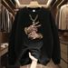 Men's Clothing New Fashion Printed Round Neck Sweater_viptrois.com