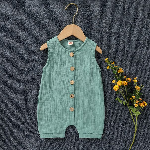 New Children's Clothing For Foreign Trade European And American Cross Border Special Summer Cotton And Linen 7 Color One Piece Romper Sleeveless_viptrois.com