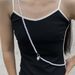 Fashion Simple Pearl Heart Waist Crossbody Chain Hot Girl Belt Versatile High-end Decorative Skirt Accessory_viptrois.com