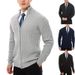 Men’s Slim-Fit Cardigan Sweater – Lightweight Knit Long Sleeve Jacket (White/Grey/Black, Sizes M-XXXL)_viptrois.com