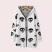 Unisex Gothic Skull Jacquard Hooded Cardigan – Oversized Long Knit Sweater (Black/White/Red, M-XL)_viptrois.com