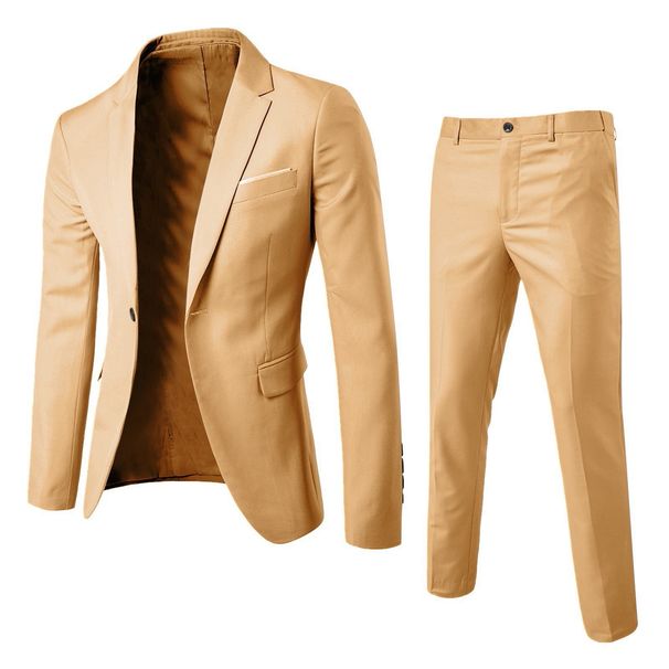 Men's Clothing Two Piece Suits Men's Suits Fashion Slim Small Suits Groomsmen Suits Dress Jackets Trousers Men_viptrois.com