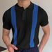 Men's Clothing New Style Men's Summer Short Sleeve Knitwear White Striped Slim Fit Business Polo Shirt_viptrois.com