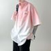 Summer New Tie Dye Gradient Fashion Brand Short sleeved for Men with High Grade Feeling, Loose, Pippy, Handsome, Trendy,_viptrois.com