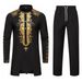 Men's Clothing New Men's Robe Fashion Hot Stamping Printing Suit Size Muslim Casual Two Piece Suit_viptrois.com