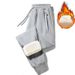 Men's Clothing Fleece-Lined Jogger Pants Winter Warm Straight Leg Sweatpants Unisex Casual Lounge Pants With Elastic Cuffs_viptrois.com
