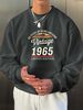 Men's Loose Casual Fashionable Retro 1965 Pattern Printed Round Neck Long Sleeved Sweatshirt Suitable For Autumn And Winter Wear_viptrois.com