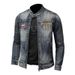 Men's Clothing Venom Men's Denim Jacket Casual Retro Large Size Stand Collar Zipper Jacket Cycling Motorcycle Wear Trendy_viptrois.com