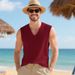 Men's Lightweight Breathable V-Neck Sleeveless Tank Top For Summer Gym Training & Vacation Wear_viptrois.com